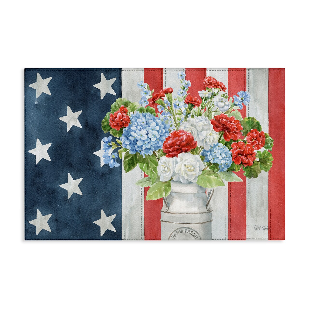 Stupell Industries American Flag Bouquet Canvas Wall Art Design by Leslie Trimbach